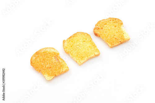 baked crispy bread with butter and sugar