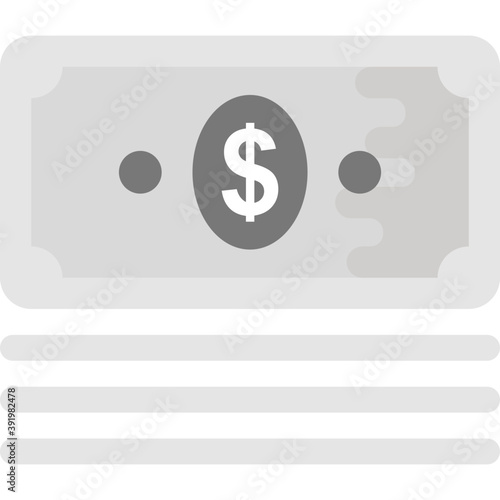 
A stack of dollar bills, cash amount flat icon
