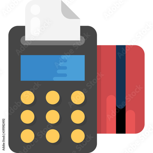 
Flat vector of card swipe machine icon commonly termed as card terminal 
