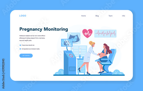 Gynecologist, reproductologist and women health web banner