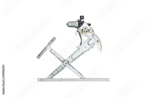 Bilde på lerret Electric window regulator isolated of car door on white background