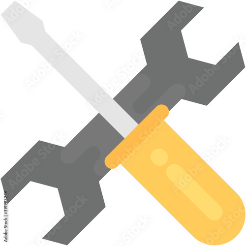 
Service and maintenance tools showing technical assistance, flat icon design

