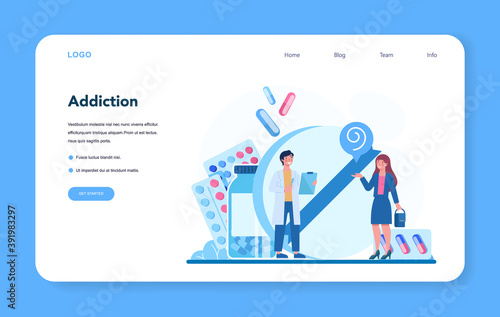 Narcologist web banner or landing page. Professional medical