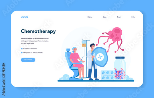 Professional oncologist web banner or landing page. Cancer disease