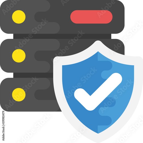 
A check marked shield representing server security concept
