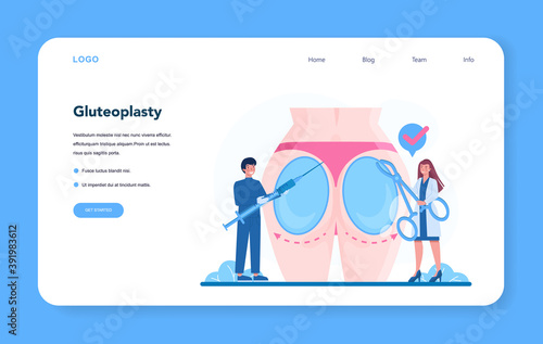 Plastic surgeon web banner or landing page. Idea of body and face