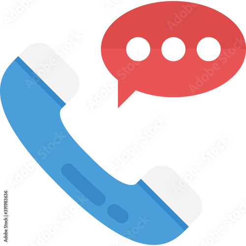 
A telephone receiver with speech bubble, concept of telecommunication 
