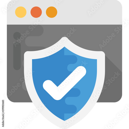 
A check marked shield representing server security concept
