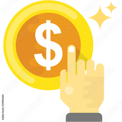 
Hand taping on dollar doin, concept of digital earnings or ppc 
