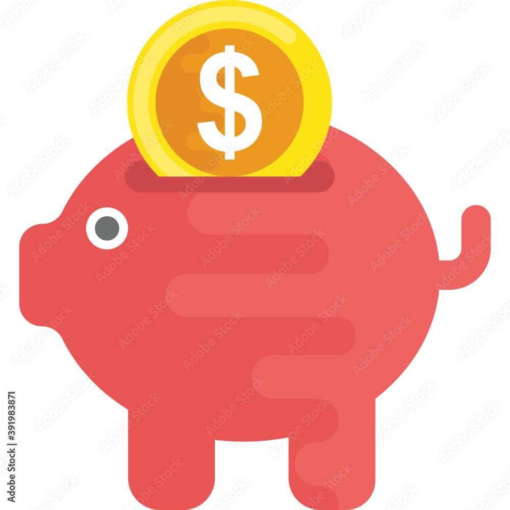 Money box pig with dollar coin inserting in it
Money box pig with dollar coin inserting in it