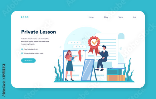 Rhetoric or elocution specialist web banner or landing page.