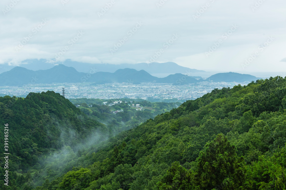 日本　静岡県三島市、三島スカイウォークから見える駿河湾