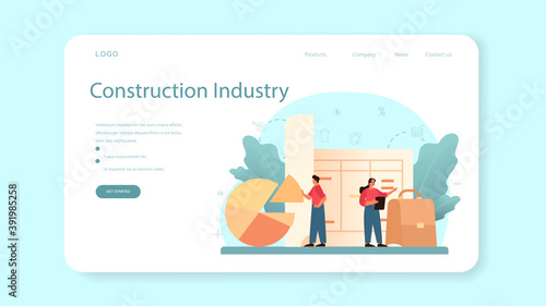 Appraiser, financial consultant web banner or landing page