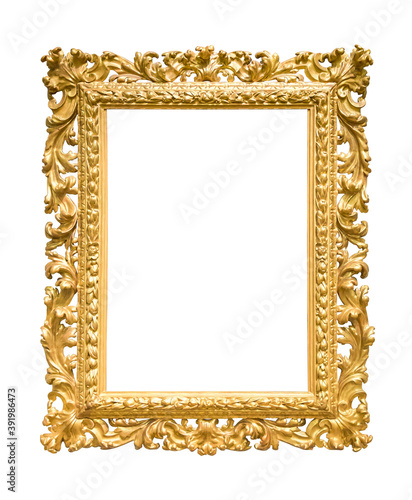 Obraz na plátně Rectangle decorative golden picture frame