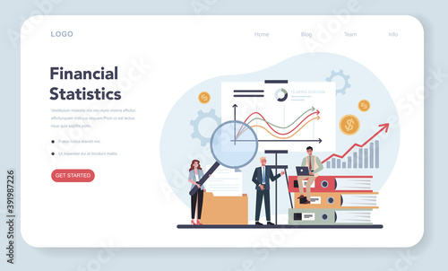 Accountant web banner or landing page. Professional bookkeeper.