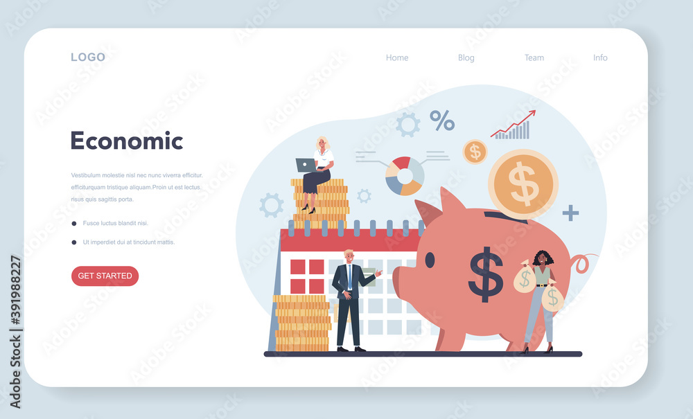 Economist concept. Budgeting web banner or landing page. Economist concept. Budgeting web banner or landing page.