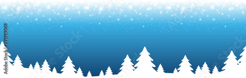 seamless xmas background with snow fall and trees
