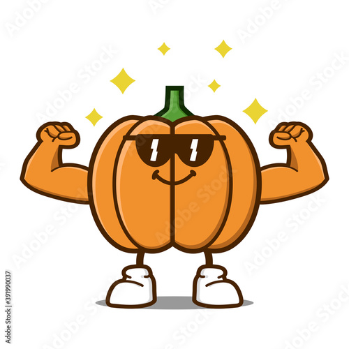 cute pumpkin cartoon mascot character
