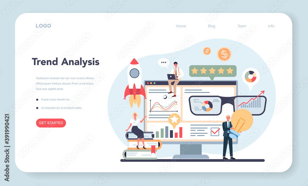 Trend watcher web banner or landing page. Specialist in tracking Trend watcher web banner or landing page. Specialist in tracking
