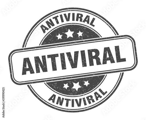 antiviral stamp. antiviral label. round grunge sign