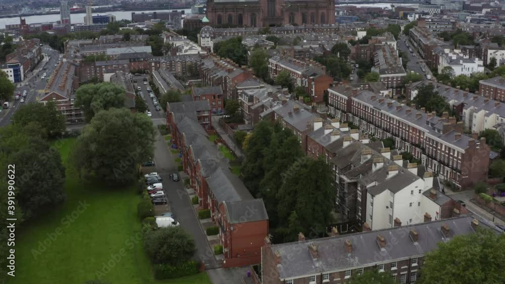 Drone Shot Approaching Liverpool Cathedral 02 Drone Shot Approaching Liverpool Cathedral 02