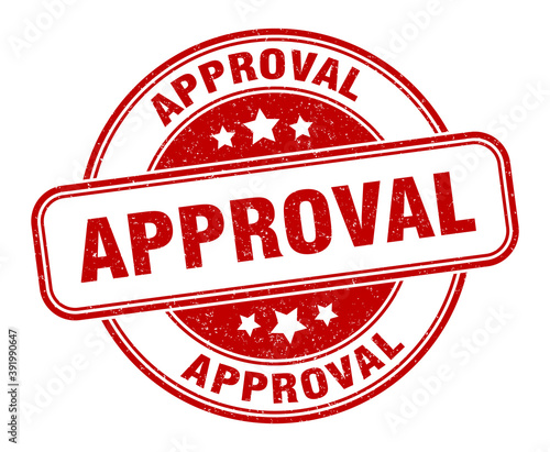 approval stamp. approval label. round grunge sign