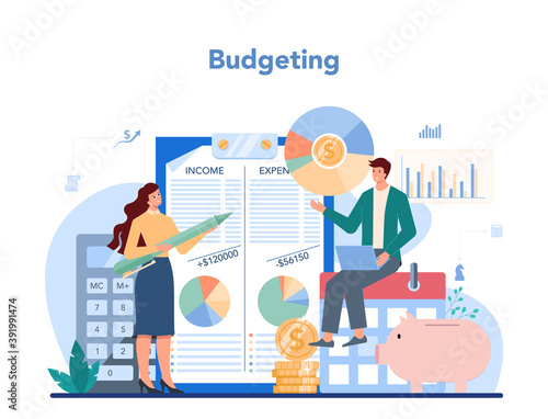 Financial advisor. Business character consulting of financial operation