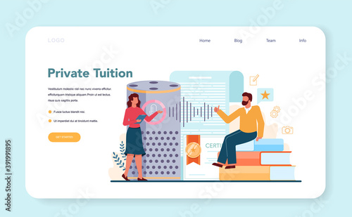 Rhetoric or elocution specialist web banner or landing page.