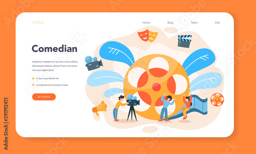 Actor and actress web banner or landing page. Idea of creative people
