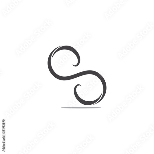 infinity curves 3d ribbon shape shadow design logo vector