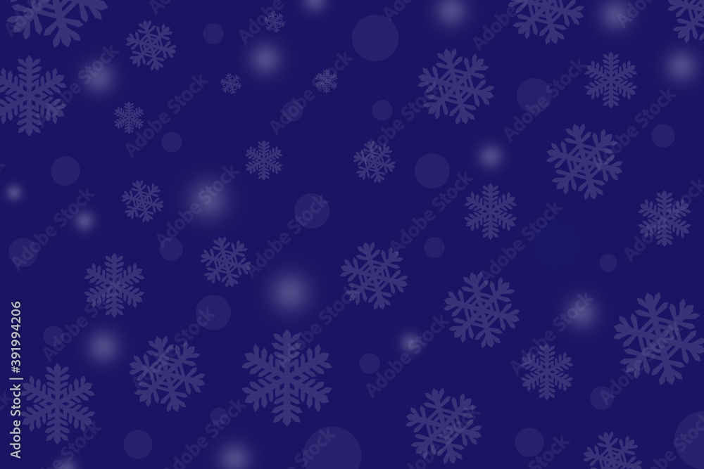 Abstract background for merry christmas and happy new year 2021 with snowflake winter and circle on blue background.
