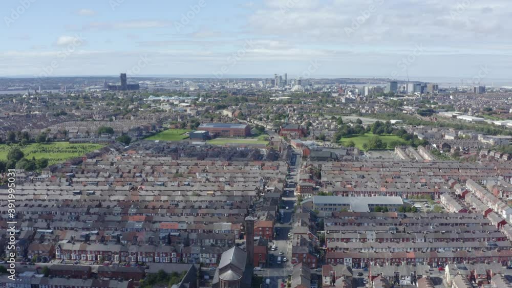 Drone Shot Pulling Away From Wavertree Housing Estate 02 Drone Shot Pulling Away From Wavertree Housing Estate 02