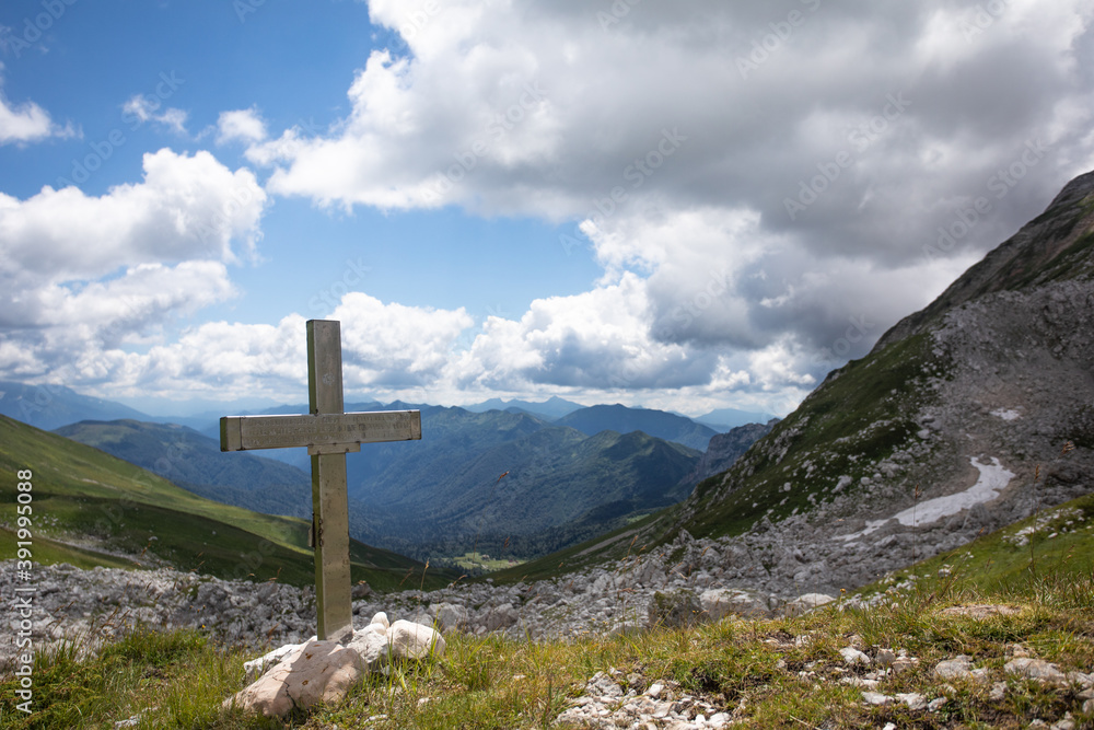 View of Fisht Oshtenovsky pass in the caucasus mountains View of Fisht Oshtenovsky pass in the caucasus mountains