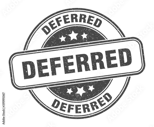 deferred stamp. deferred label. round grunge sign