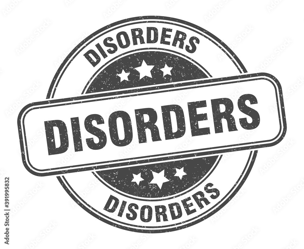 Fototapeta premium disorders stamp. disorders label. round grunge sign