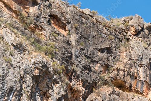 a stone cliff in a mountainous area of southern Spain