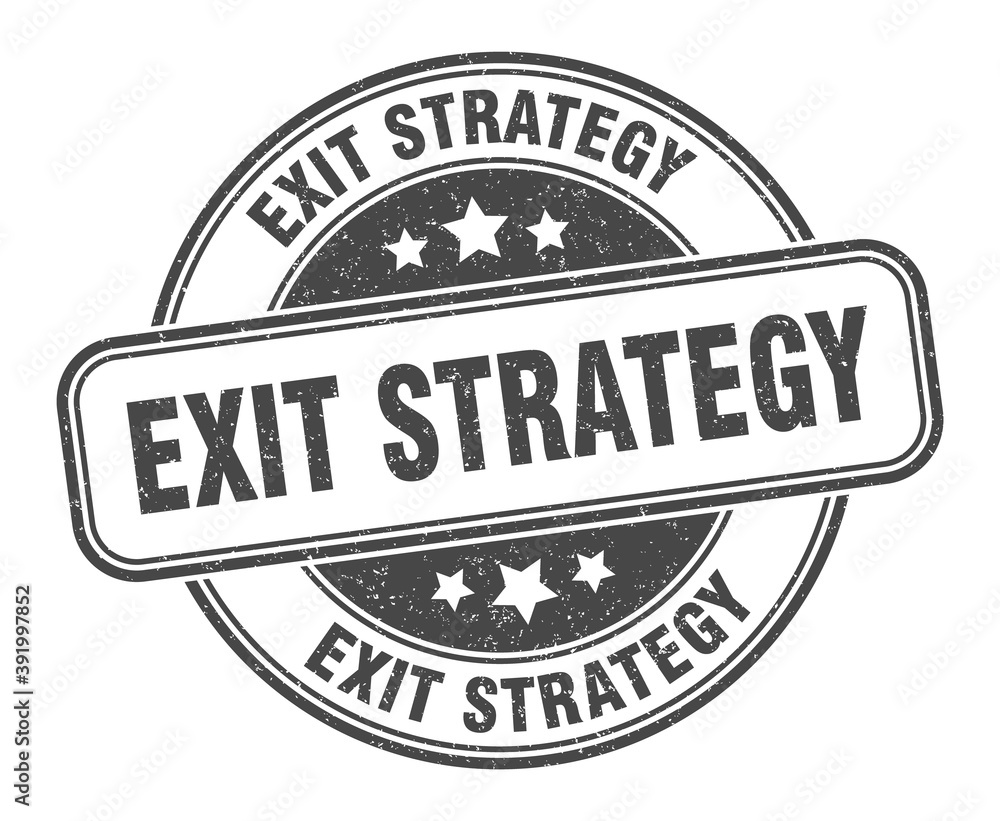 Obraz premium exit strategy stamp. exit strategy label. round grunge sign