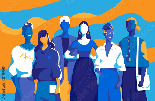 Squadra di giovani professionisti fatta di uomini e donne