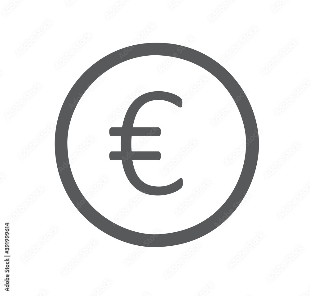 Euro flat icon isolated on white background Euro flat icon isolated on white background