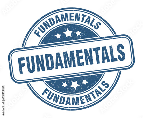 fundamentals stamp. fundamentals label. round grunge sign