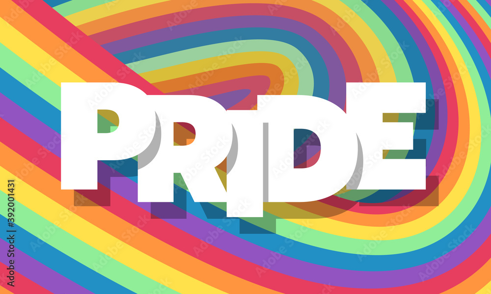 White Pride text on abstract colorful rainbow wave texture background vector design White Pride text on abstract colorful rainbow wave texture background vector design