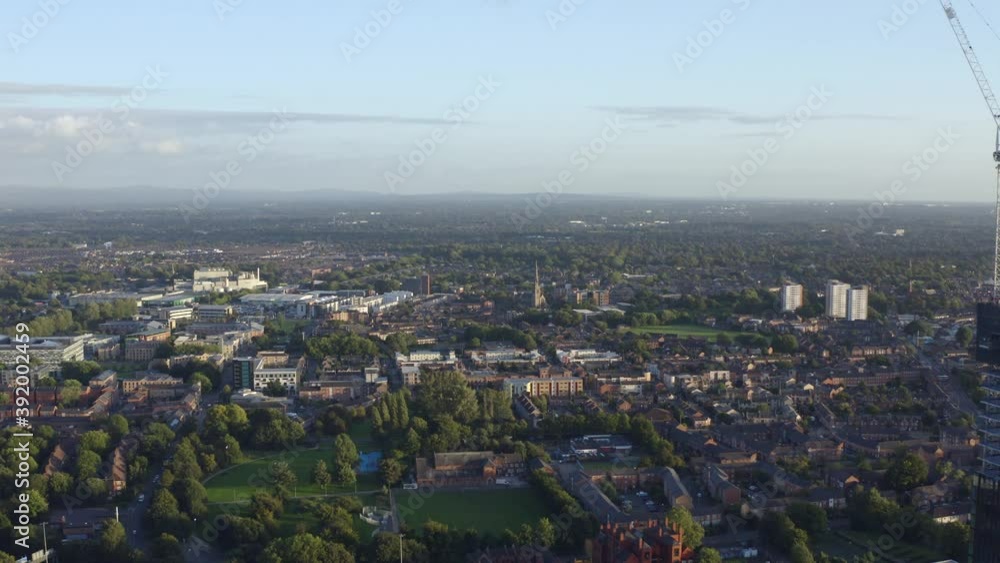 Drone Shot Pulling Away From Buildings In Manchester City Centre 01 Drone Shot Pulling Away From Buildings In Manchester City Centre 01