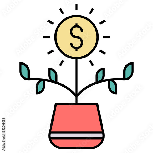 Growth investing Concept, short-term capital appreciation Vector Icon Design, Financier and investors Symbol on White Background, Business Capitalism and Finance Sign, 