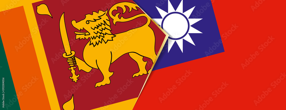 Sri Lanka and Taiwan flags, two vector flags.