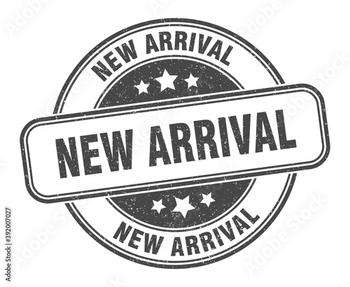 new arrival stamp. new arrival label. round grunge sign