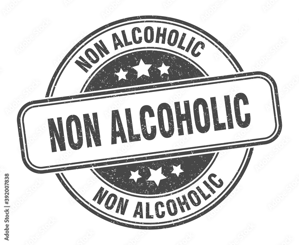 Fototapeta premium non alcoholic stamp. non alcoholic label. round grunge sign