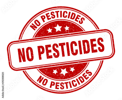 no pesticides stamp. no pesticides label. round grunge sign