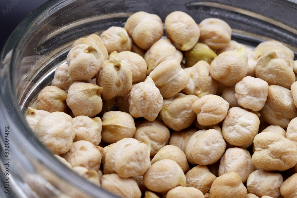 organic dried chickpeas in jar organic dried chickpeas in jar