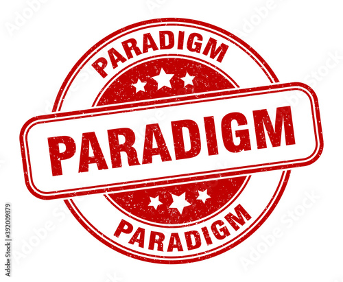 paradigm stamp. paradigm label. round grunge sign
