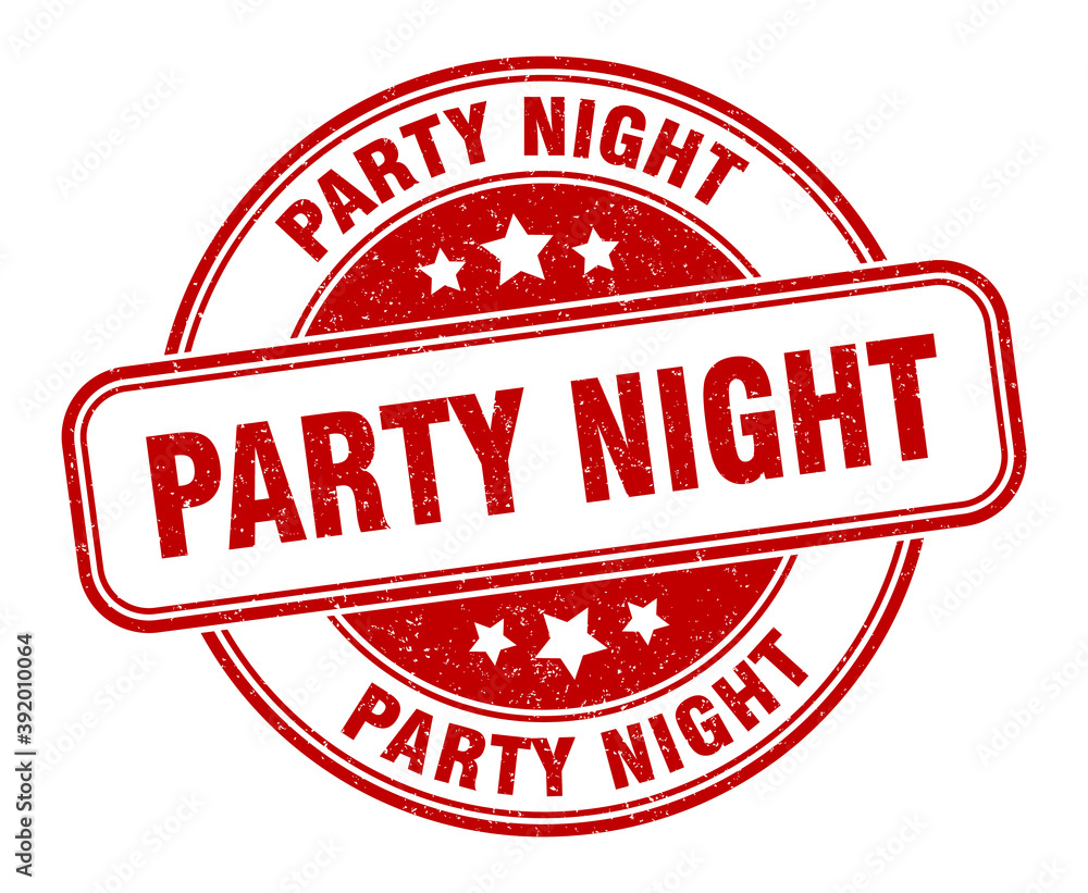 party night stamp. party night label. round grunge sign party night stamp. party night label. round grunge sign